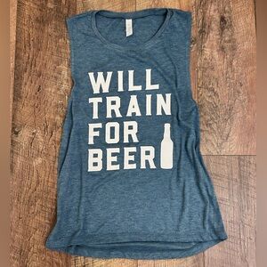 Women’s Bella + Canvas slate blue muscle tank, size medium